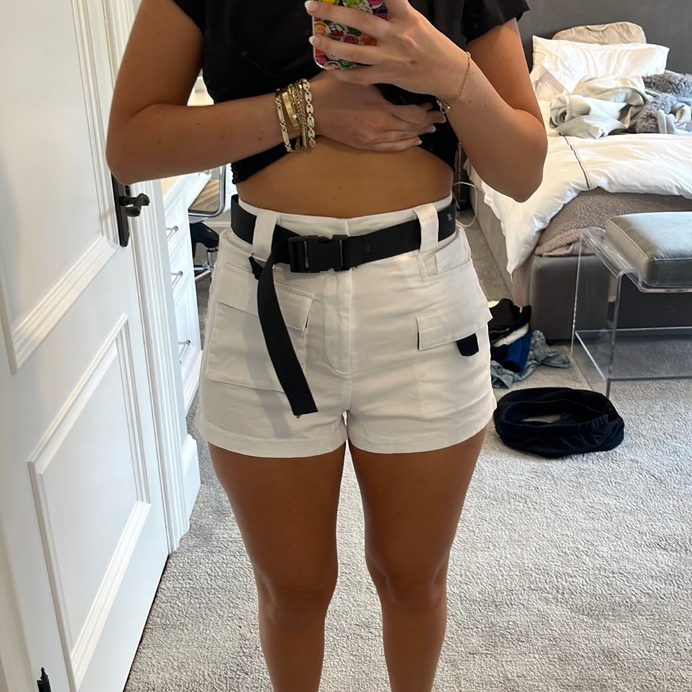 I. AM. GIA White cargo shorts